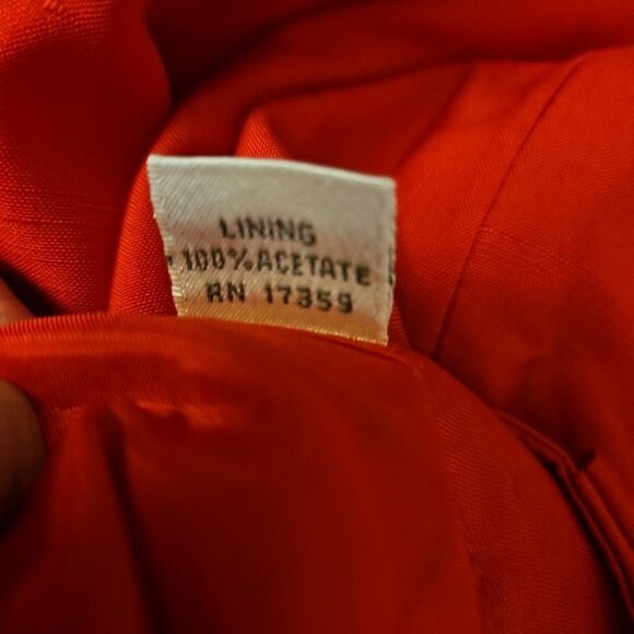 Linda Allard Ellen Tracy silk pencil skirt Red Sz 12 Lined side zip Vintage - Picture 14 of 16